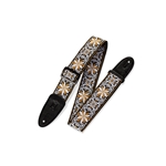 Levy’s 2” woven guitar strap with Floral – Yellow & White motif