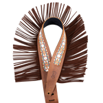 Levys The Outlaw Series 2.5" Fringe Crazy Horse Leather Strap Western Print Brown