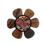 Thalia Lucky Dragon Shell Pick Puck with Kentucky Bourbon Abalone Inlay