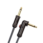 D'addario CIRCUIT BREAKER INSTRUMENT CABLE Straight to Right-Angle with Latching Switch, 10ft.