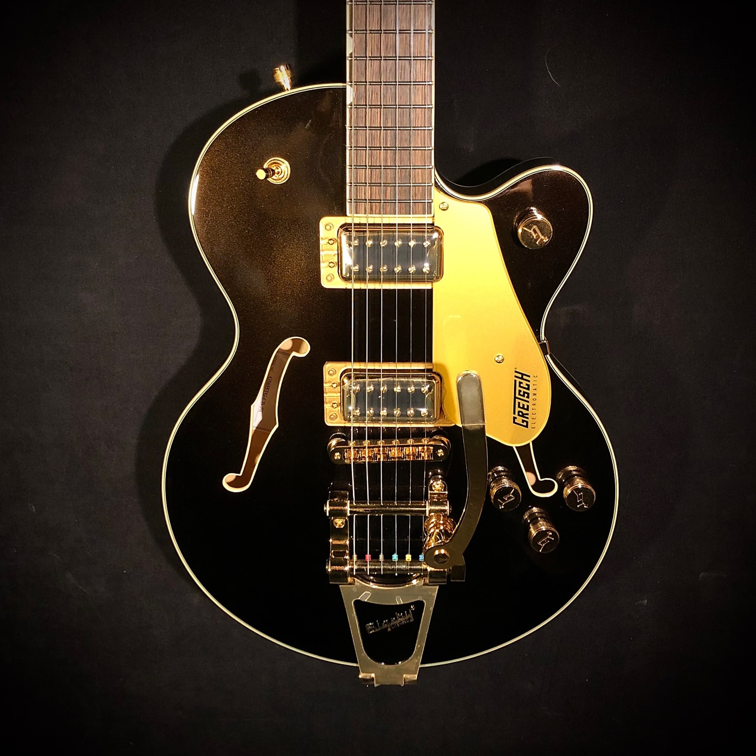 Gretsch G5655TG Electromatic Center Block Jr Single Cut with Bigsby Black  Gold Black Right Hand HH