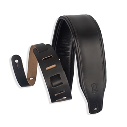 Levy’s 3″ black top grain leather guitar strap