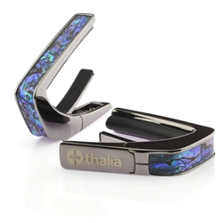 Thalia Black Chrome Finish Capo w/Blue Abalone Inlay