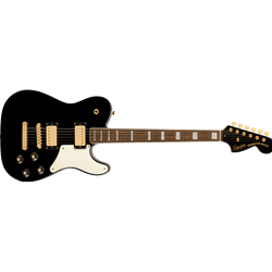 Squier Limited Edition Paranormal Troublemaker Telecaster® Deluxe, Laurel Fingerboard, Parchment Pickguard, Gold Hardware, Black