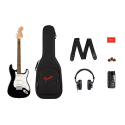 Squier Affinity Series™ Stratocaster® Mustang™ Micro Pack, Laurel Fingerboard, Black, Gig Bag