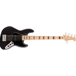 Squier Affinity Series™ Active Jazz Bass® V, Maple Fingerboard, Black Pickguard, Black Metallic