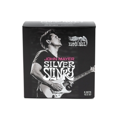 Ernie Ball John Mayer Silver Slinky Nickel Wound Electric Guitar Strings - 10.5-47 Gauge 6 Pack