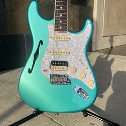 Used 2020 Fender Rarities Series Thinline Stratocaster HSS Mystic Seafoam Green with Molded Case