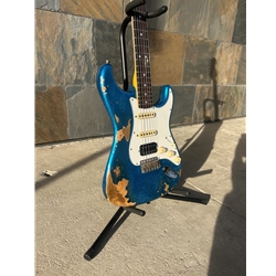 Used 2018 Fender Custom Shop 1969 Stratocaster HSS Heavy Relic Blue Sparkle